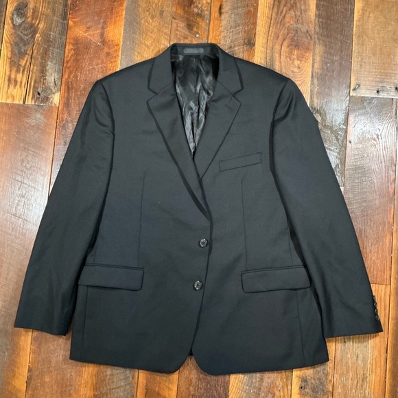 Lauren Ralph Lauren Black Two-Button Stretch Blazer Jacket Men’s 46R - Picture 1 of 5